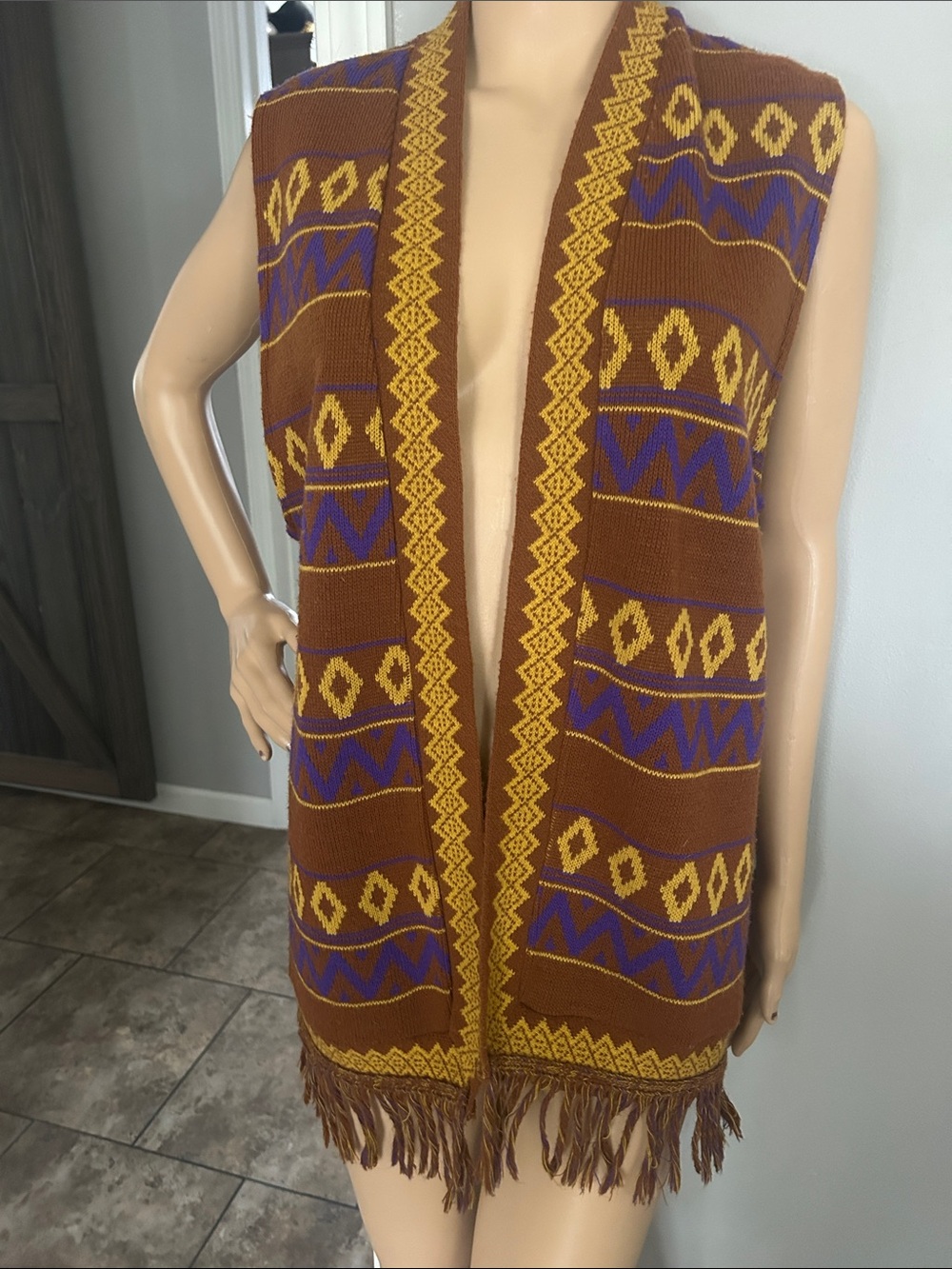 Vintage 1970’s 100% Virgin Orlon Acrylic Fringe Vest